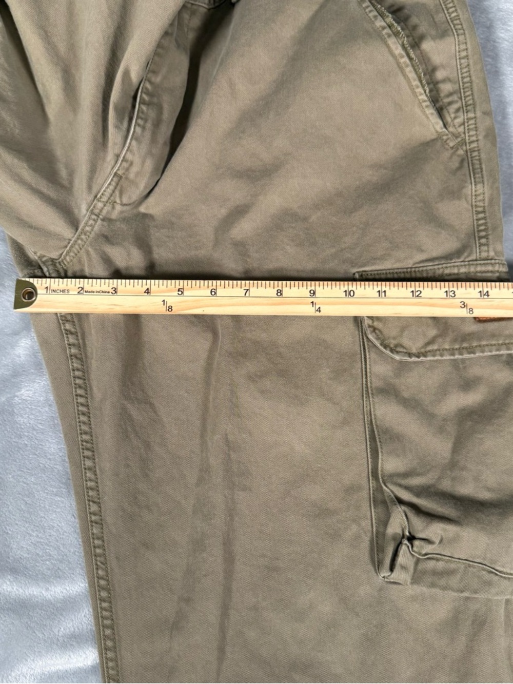 Vintage Polo Jeans Co Cargo Pants Mens 40x32 (Fits 39x30) Wide Leg Y2K Green - Picture 11 of 13